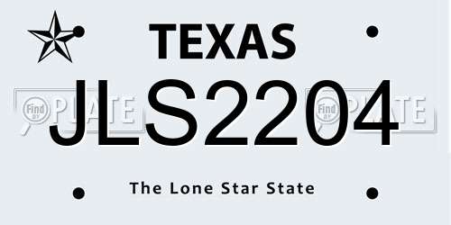 JLS2204 Texas License Plate
