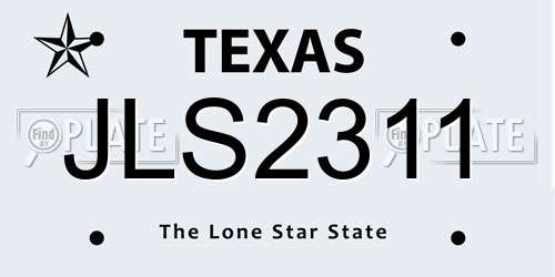 JLS2311 Texas License Plate