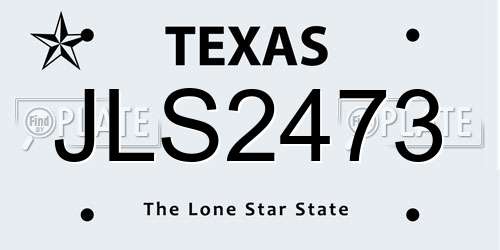JLS2473 Texas License Plate