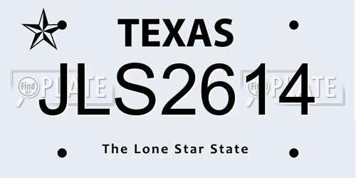 JLS2614 Texas License Plate
