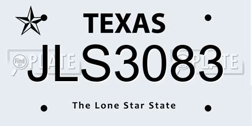 JLS3083 Texas License Plate