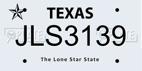 JLS3139 Texas License Plate
