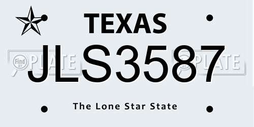 JLS3587 Texas License Plate