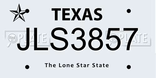 JLS3857 Texas License Plate