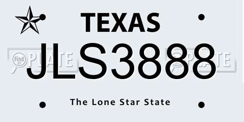 JLS3888 Texas License Plate
