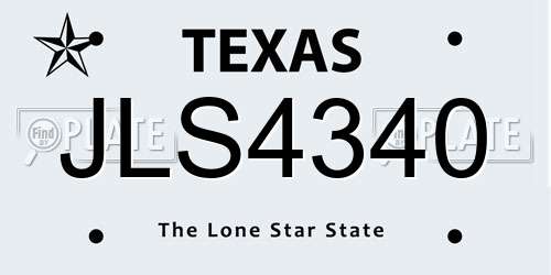 JLS4340 Texas License Plate