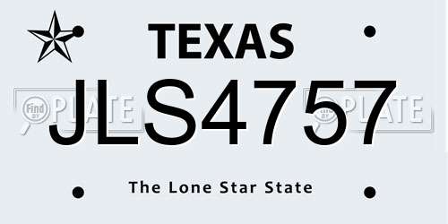 JLS4757 Texas License Plate