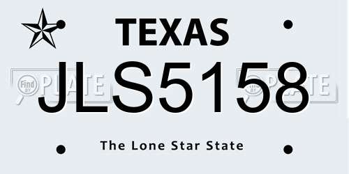 JLS5158 Texas License Plate