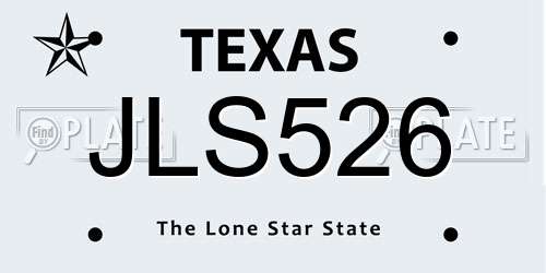 JLS526 Texas License Plate