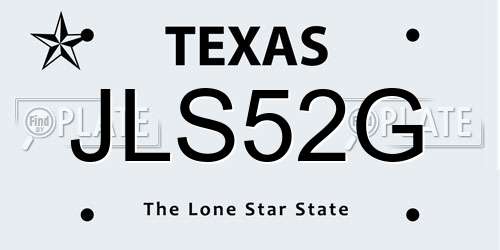 JLS52G Texas License Plate
