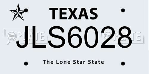 JLS6028 Texas License Plate