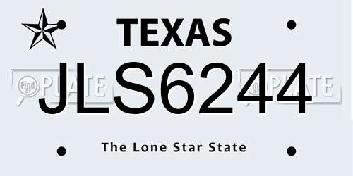 JLS6244 Texas License Plate