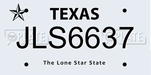 JLS6637 Texas License Plate