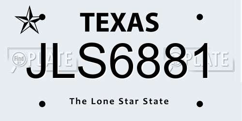 JLS6881 Texas License Plate