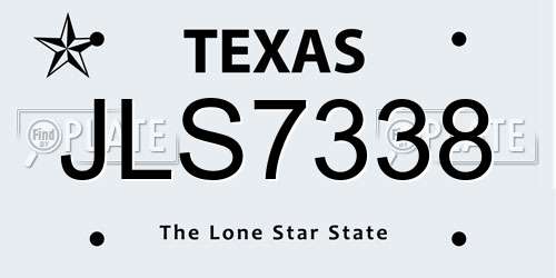 JLS7338 Texas License Plate
