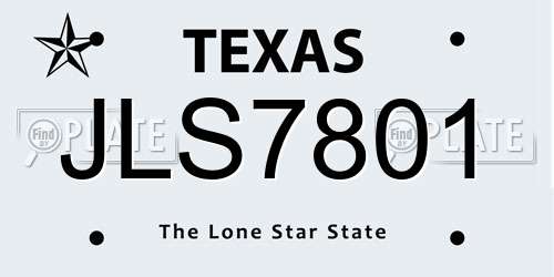 JLS7801 Texas License Plate