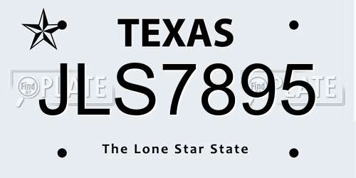 JLS7895 Texas License Plate