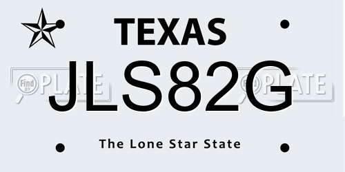 JLS82G Texas License Plate