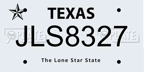 JLS8327 Texas License Plate