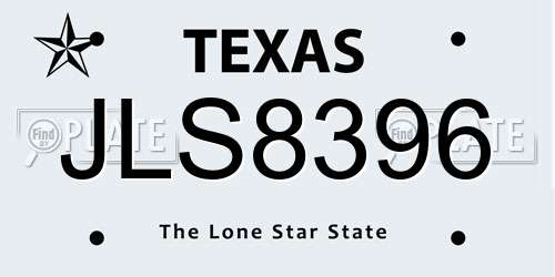 JLS8396 Texas License Plate