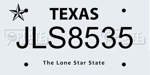 JLS8535 Texas License Plate