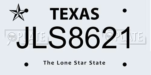 JLS8621 Texas License Plate
