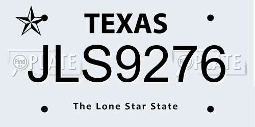 JLS9276 Texas License Plate