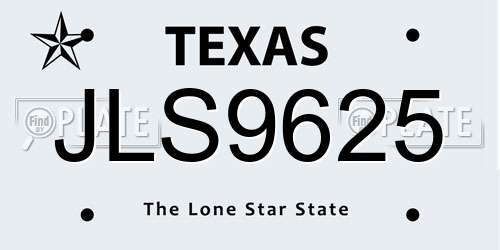 JLS9625 Texas License Plate