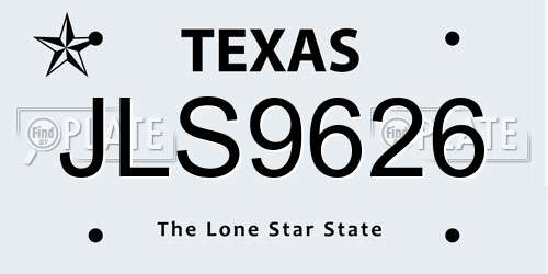 JLS9626 Texas License Plate