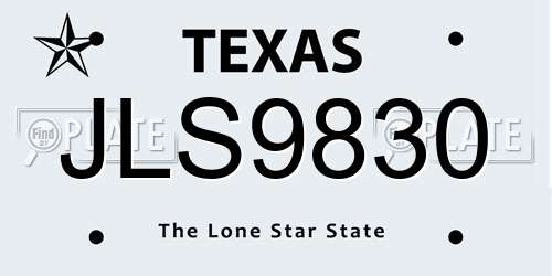JLS9830 Texas License Plate