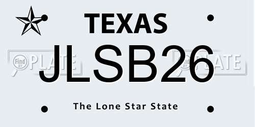 JLSB26 Texas License Plate