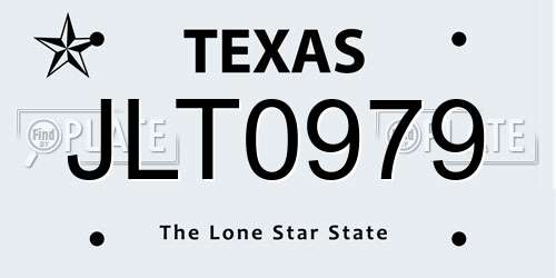 JLT0979 Texas License Plate