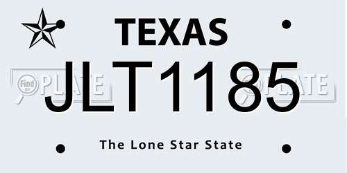 JLT1185 Texas License Plate