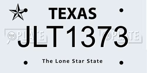 JLT1373 Texas License Plate