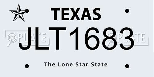 JLT1683 Texas License Plate