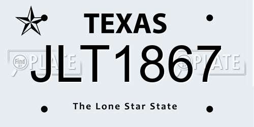 JLT1867 Texas License Plate
