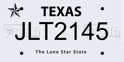 JLT2145 Texas License Plate