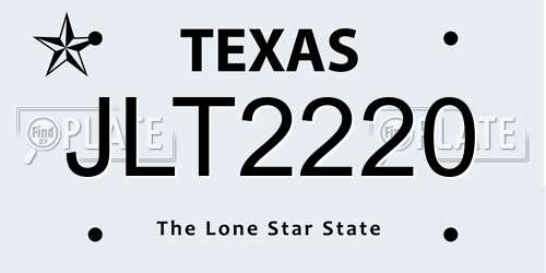 JLT2220 Texas License Plate