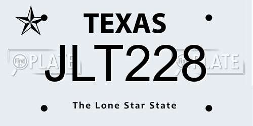 JLT228 Texas License Plate