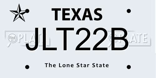 JLT22B Texas License Plate