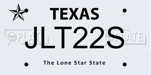 JLT22S Texas License Plate
