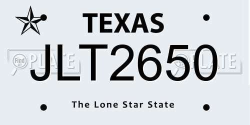 JLT2650 Texas License Plate