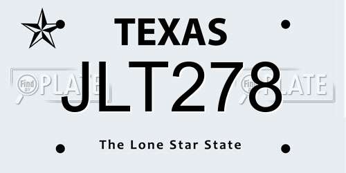 JLT278 Texas License Plate