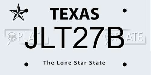 JLT27B Texas License Plate