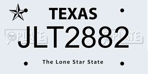 JLT2882 Texas License Plate