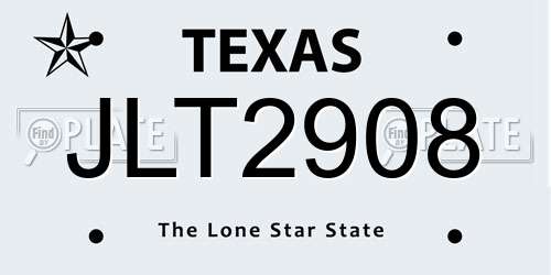 JLT2908 Texas License Plate