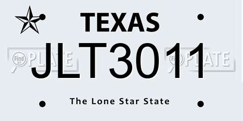JLT3011 Texas License Plate
