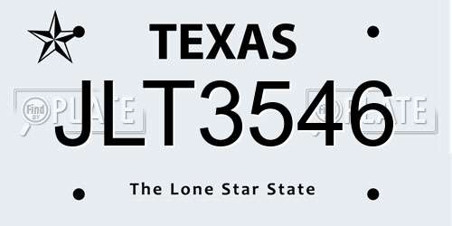 JLT3546 Texas License Plate