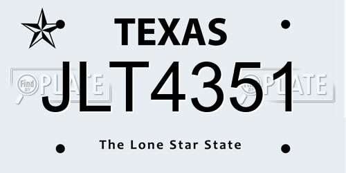 JLT4351 Texas License Plate