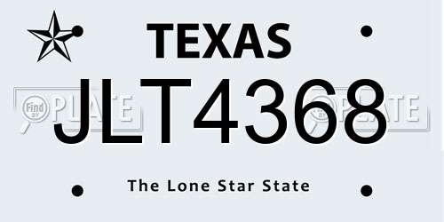 JLT4368 Texas License Plate